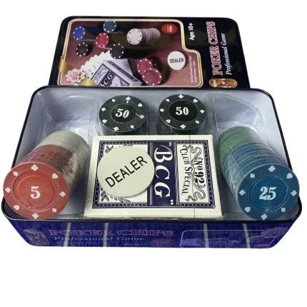 چیپ پوکر 100 تایی جعبه فلزی | گالری آرسا آرت