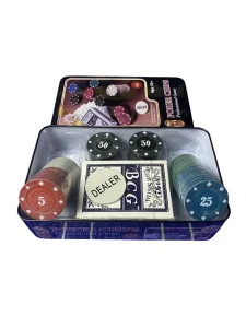 چیپ پوکر 80 تایی جعبه فلزی | گالری آرسا آرت