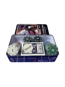 چیپ پوکر 80 تایی جعبه فلزی | گالری آرسا آرت