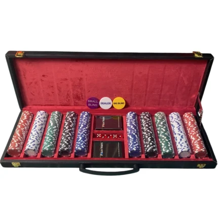 ژتون پوکر 500 تایی سرامیکی جعبه چرمی | گالری آرسا آرت