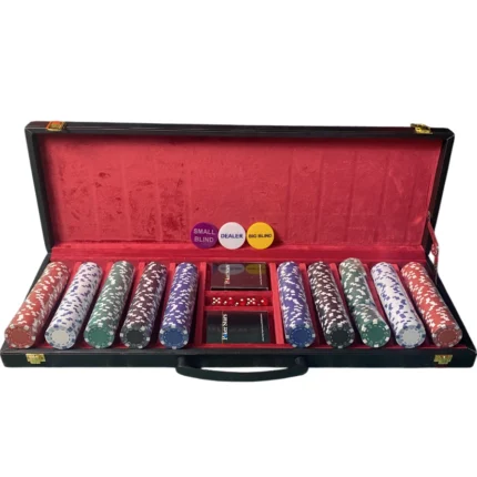 ژتون پوکر 500 تایی سرامیکی جعبه چرمی | گالری آرسا آرت