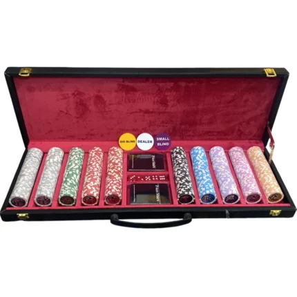 چیپ 500 تایی سرامیکی عدد دار بازی پوکر کیف چرمی عدد دار فلش فیلو | گالری آرسا آرت