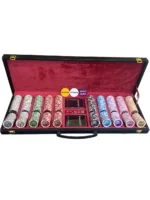 چیپ 500 تایی سرامیکی عدد دار بازی پوکر کیف چرمی عدد دار فلش فیلو | گالری آرسا آرت