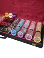 چیپ 500 تایی سرامیکی عدد دار بازی پوکر کیف چرمی عدد دار فلش فیلو | گالری آرسا آرت