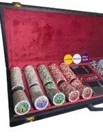 چیپ 500 تایی سرامیکی عدد دار بازی پوکر کیف چرمی عدد دار فلش فیلو | گالری آرسا آرت