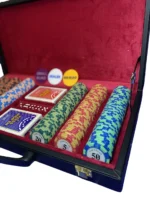 ژتون لاس وگاس 300 تایی سرامیکی بازی پوکر کیف چرم | آرسا آرت