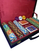 ژتون لاس وگاس 300 تایی سرامیکی بازی پوکر کیف چرم | آرسا آرت