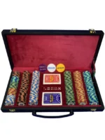 ژتون لاس وگاس 300 تایی سرامیکی بازی پوکر کیف چرم
