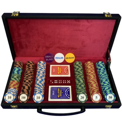 ژتون لاس وگاس 300 تایی سرامیکی بازی پوکر کیف چرم | آرسا آرت